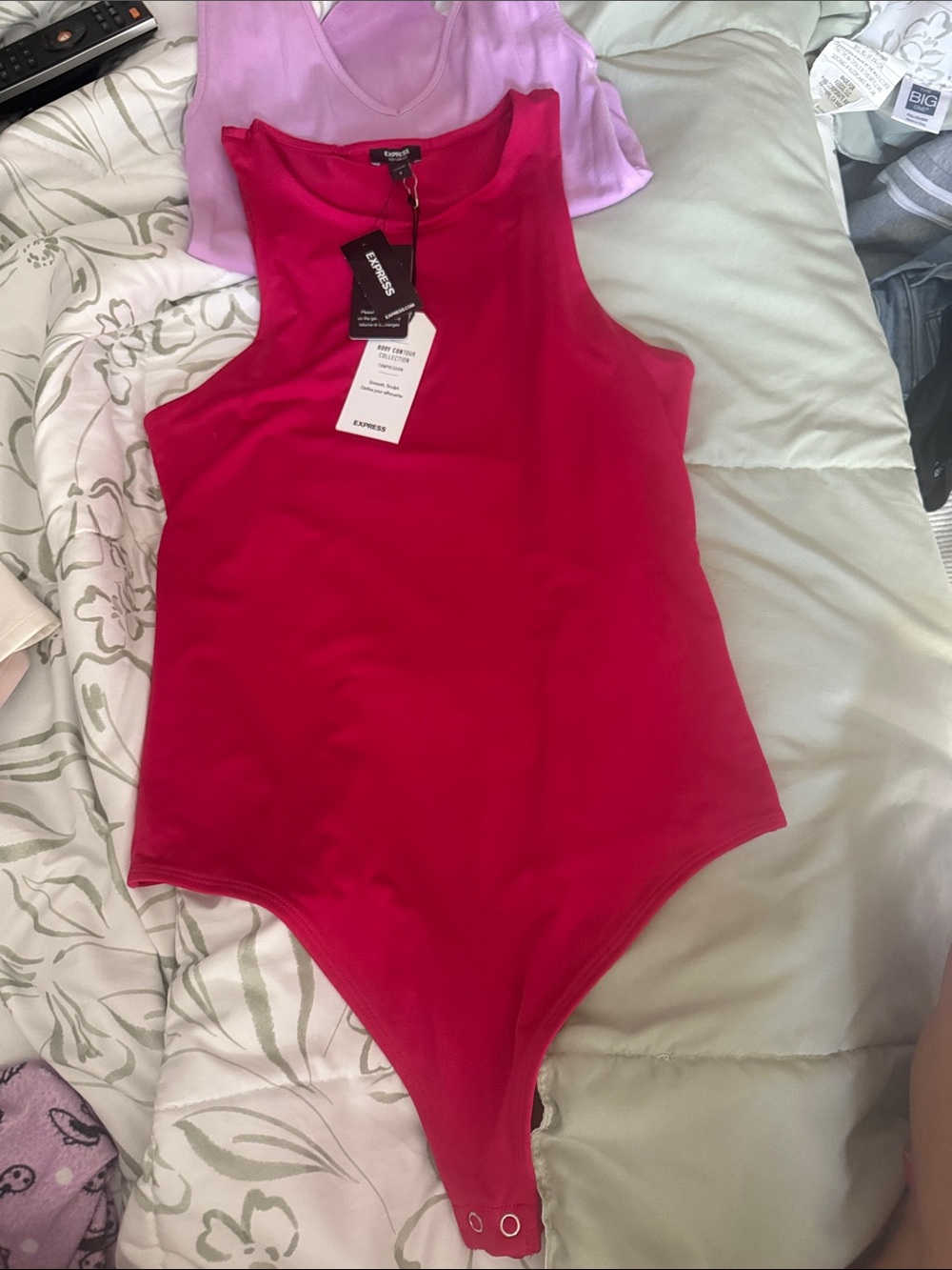 Express pink Tank One bodysuit